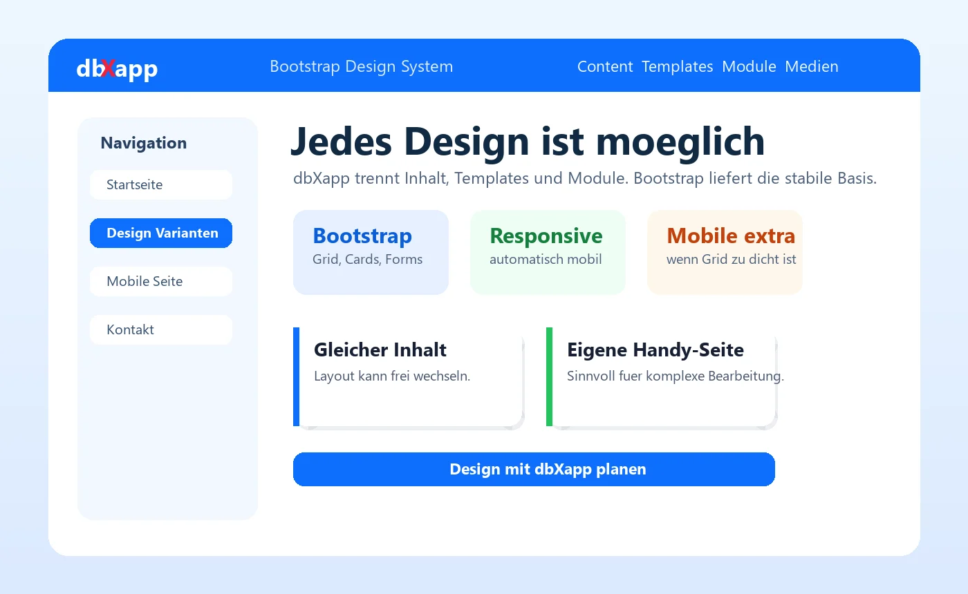 Helles dbXapp Bootstrap Enterprise Design