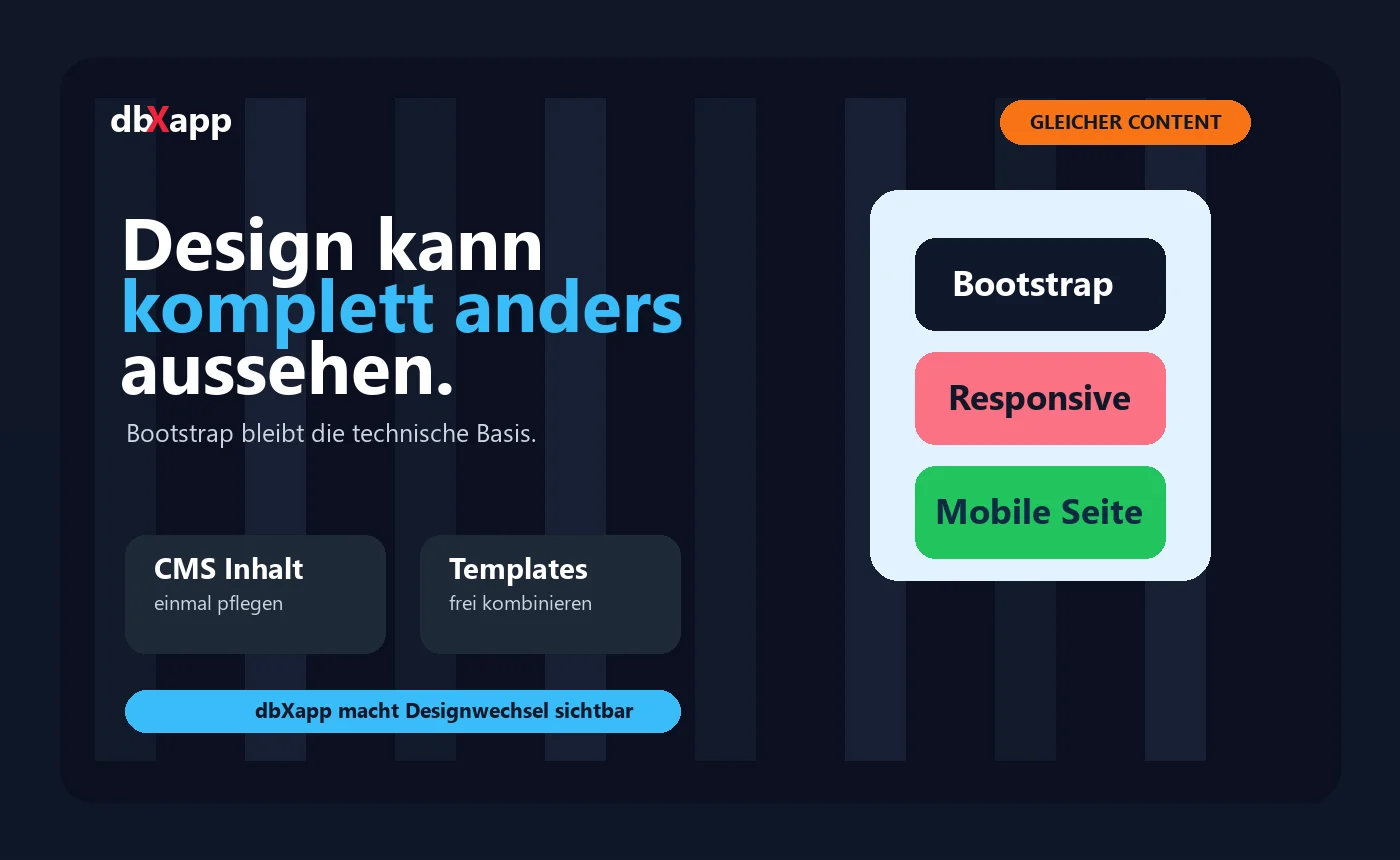 Kontrastreiches dbXapp Editorial Design
