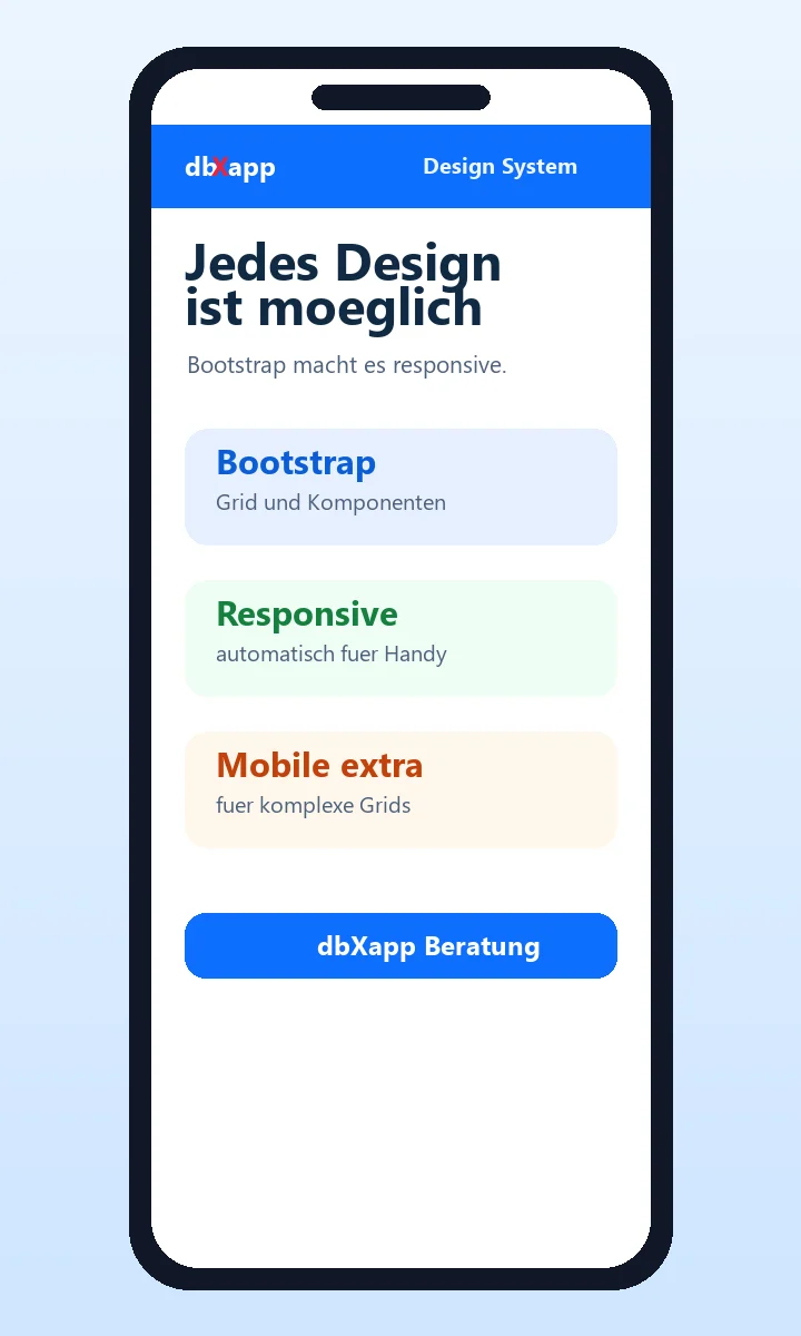 Mobile Ansicht des hellen Designs
